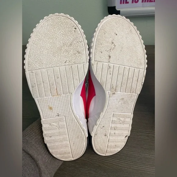 Puma Cali White Sneakers with Pink and Purple Highlights - 6 - Picture 7 of 8